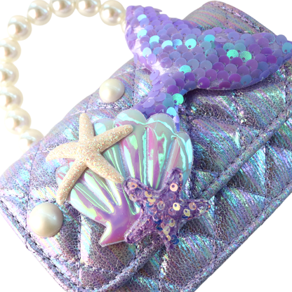 DOE A DEAR -  Mermaid Shiny Quilted Purse