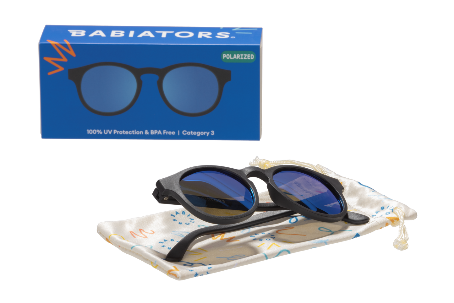BABIATORS - Jet Black w/ Cobalt Blue Lens  Polarized Keyhole Sunglasses