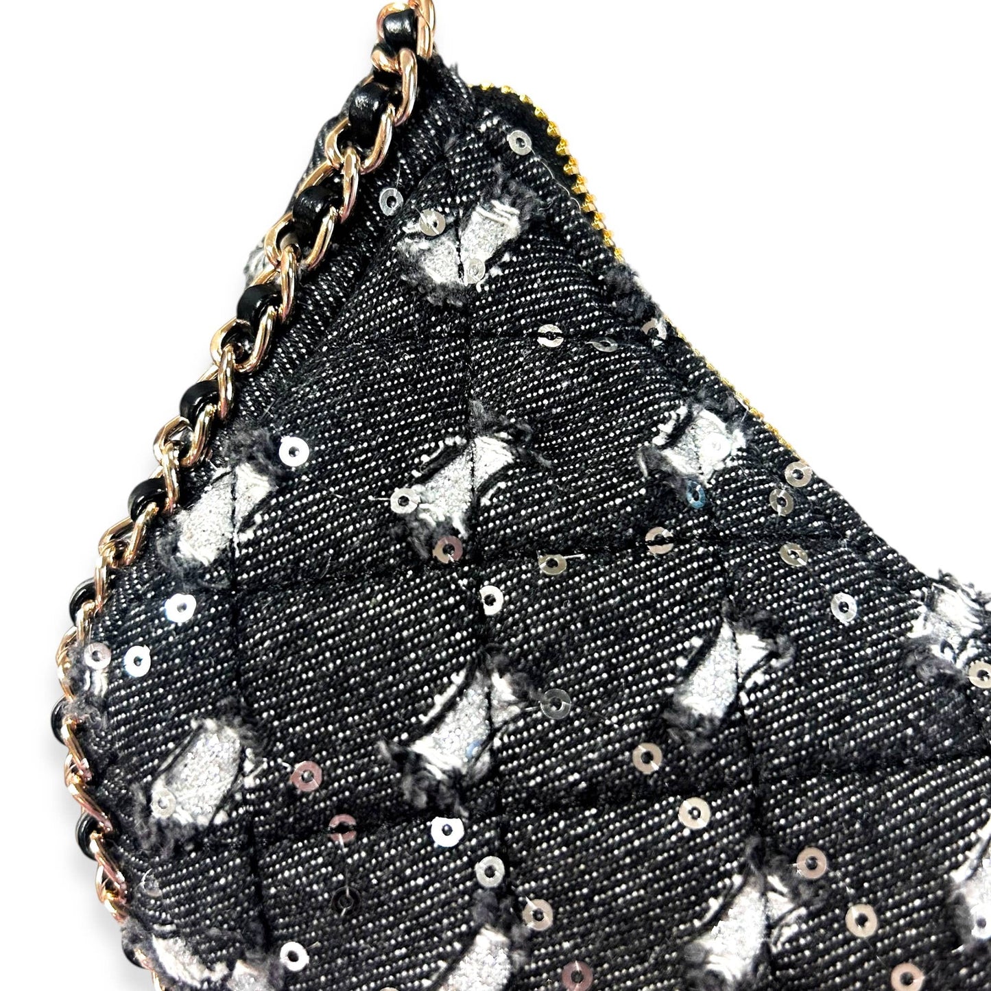 DOE A DEAR -  Denim Crescent Purse - Dark Blue