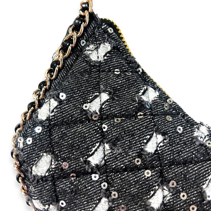 DOE A DEAR -  Denim Crescent Purse - Dark Blue