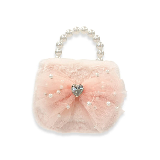 DOE A DEAR -  Mesh Bow Furry Purse