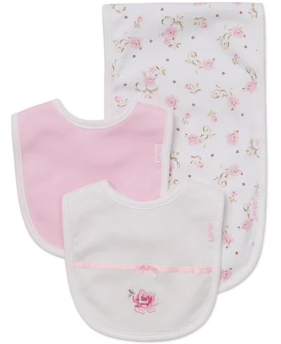 LITTLE ME - Vintage Rose Bib & Burp Set