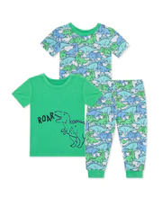 LITTLE ME - Dino 3-Piece Bamboo Toddler Pajama Set