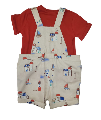 MAYORAL - Short Dungaree W/ Hat Set