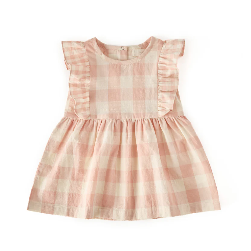 PEHR - Checkmate Flutter Dress - Checkmate Shell Pink