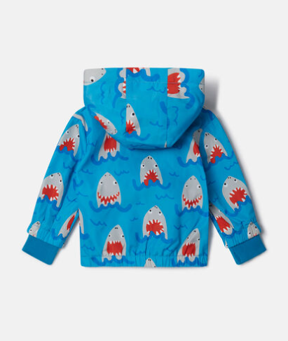 STELLA MACCARTNEY - Baby Boy Sharks Poliester Hooded Jacket