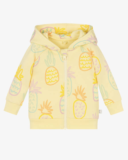 STELLA MCCARTNEY - Baby Girl Drawn Pineapples Zip Up Hoodie