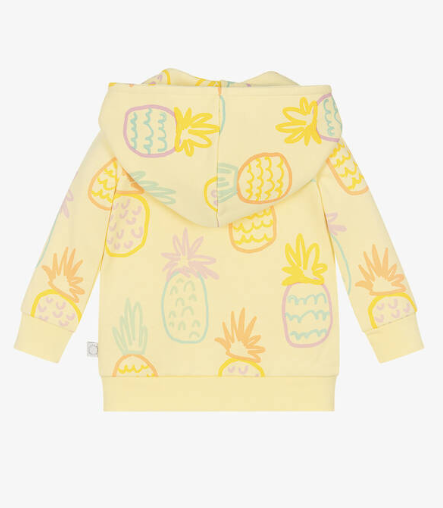 STELLA MCCARTNEY - Baby Girl Drawn Pineapples Zip Up Hoodie