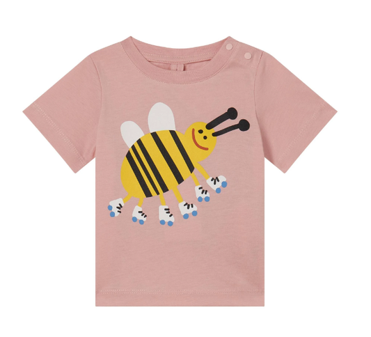STELLA MCCARTNEY - Baby Girl SS Tee With Skating Bumblebee Print