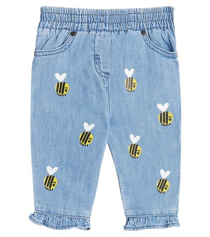 STELLA MCCARTNEY - Baby Girl Bumblebees Chambray Pants