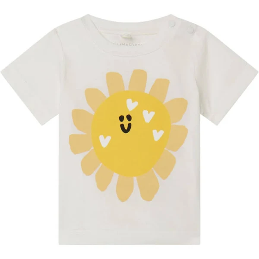STELLA MCCARTNEY - Baby Girl SS Tee With Sunflower Face Print