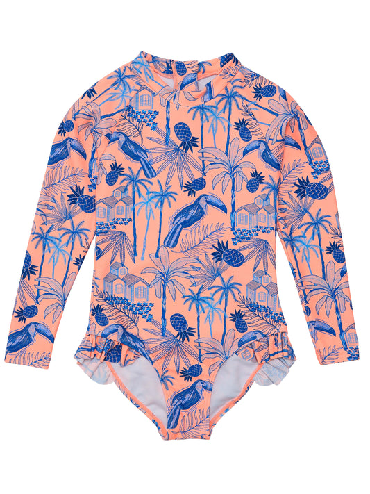 SNAPPER ROCK - TROPICANA VACAY SUSTAINABLE LEG FRILL SURF SUIT