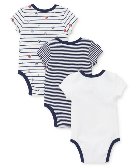 LITTLE ME - sports star 3pk bsuits