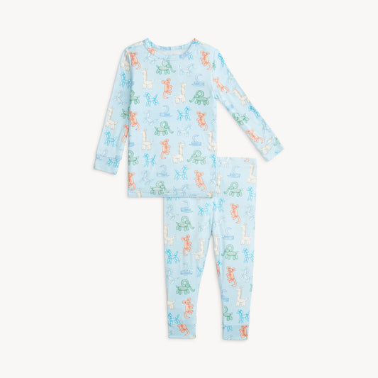 MAGNETIC ME - Blue Party Animals Glow In The Dark Mo L/s Pj