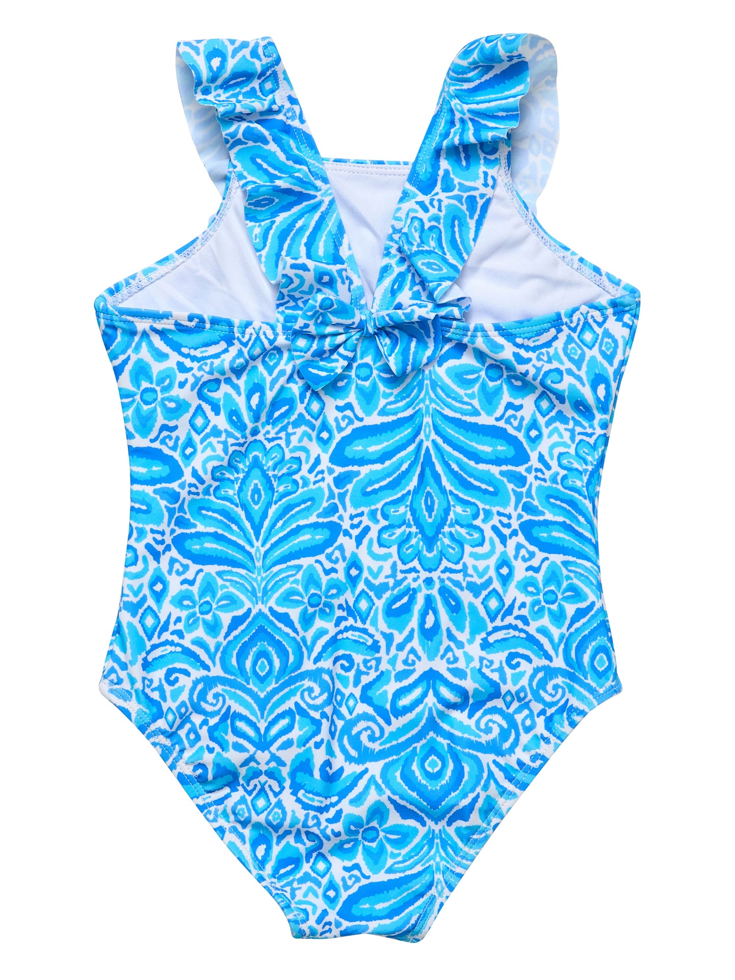 SNAPPER ROCK - Santorini Blue Ruffle Shoulder Swimsuit