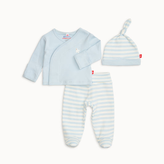 MAGNETIC ME - Blue Stripe Organic Cotton Kimono