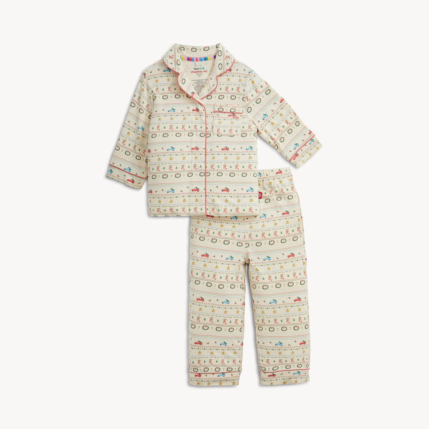 MAGNETIC ME - Traditional Christmas Rf Ls Pj Set W Piping