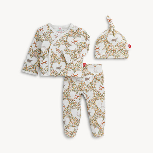 MAGNETIC ME - Animal Heart Organic Cotton Kimono Set 0-3M