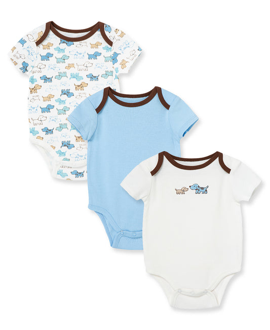 LITTLE ME - cute puppies 3-Piece Bodysuits