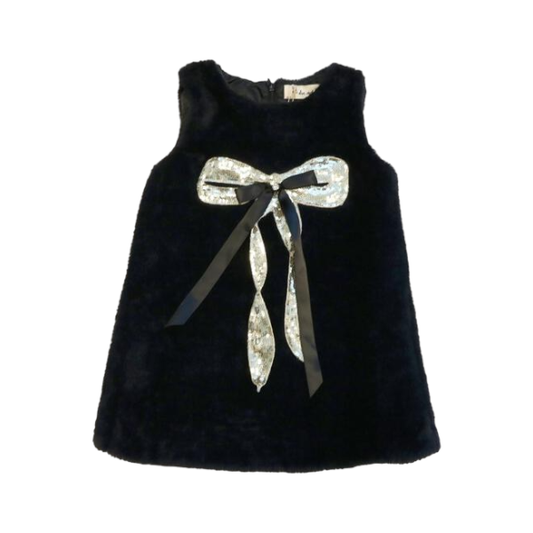 DOE A DEAR - Sequin Bow Furry Dress