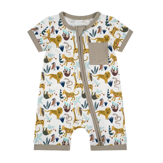EMERSON AND FRIENDS - Jungle Friends Bamboo Baby Shortie Romper