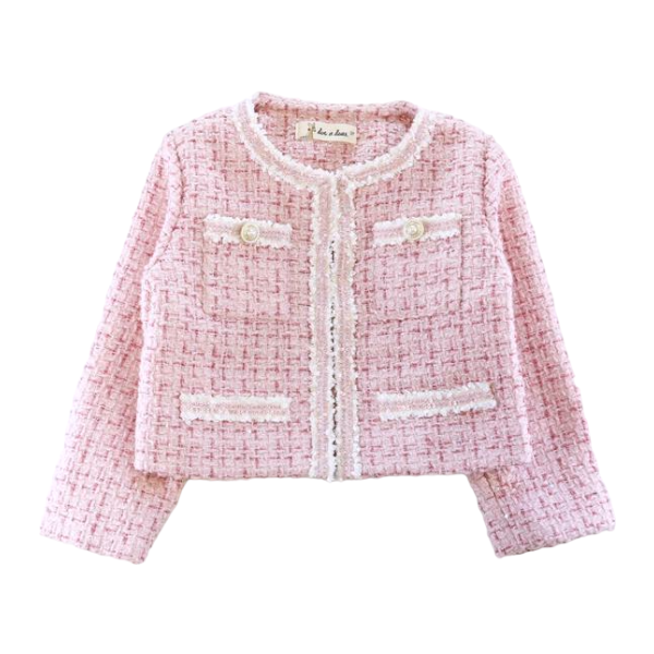 DOE A DEAR - Sequin Trim Tweed Jacket