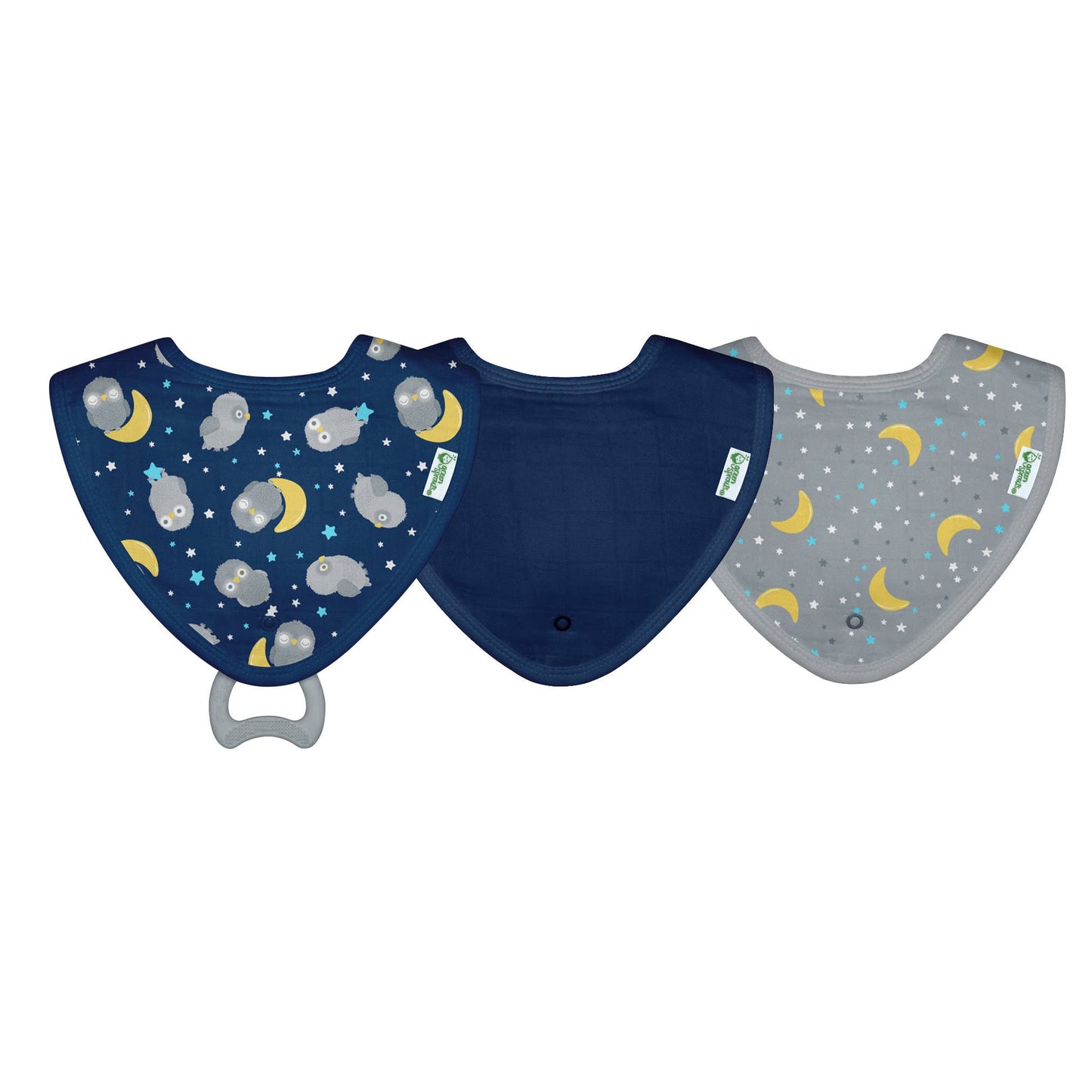 Muslin Stay-dry Teether Bibs 3 pk